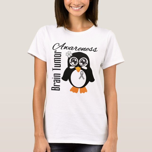 Brain Tumour Awareness Penguin T-Shirt (Front)