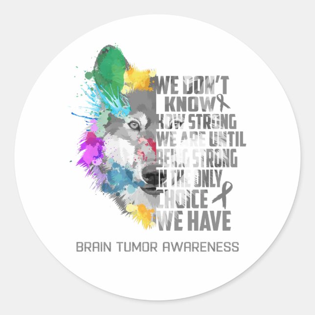Brain Tumour Awareness Ribbon Support Gifts Classic Round Sticker (Front)
