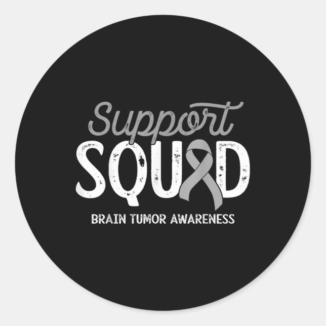 Brain Tumour Awareness Support Squad Warrior Survi Classic Round Sticker (Front)