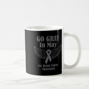 Brain tumour awareness wear grey in may strong coffee mug