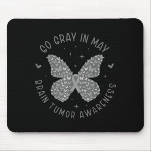 Brain tumour awareness wear grey in may strong mouse pad