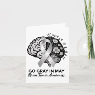Brain Tumour Awareness Wear Grey In May Strong War Card