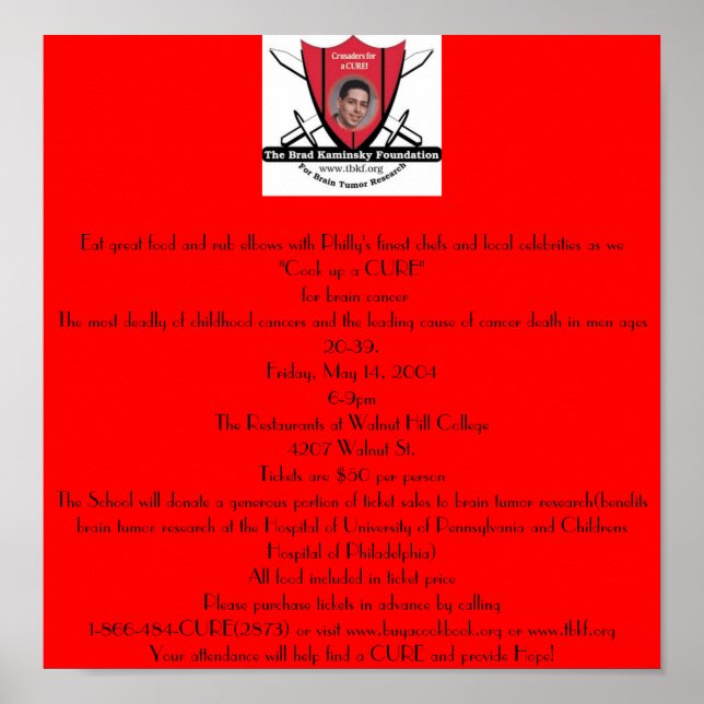 Brain Tumour Benefit Poster (Front)