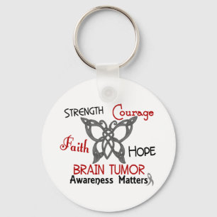 Brain Tumour Celtic Butterfly 3 Key Ring