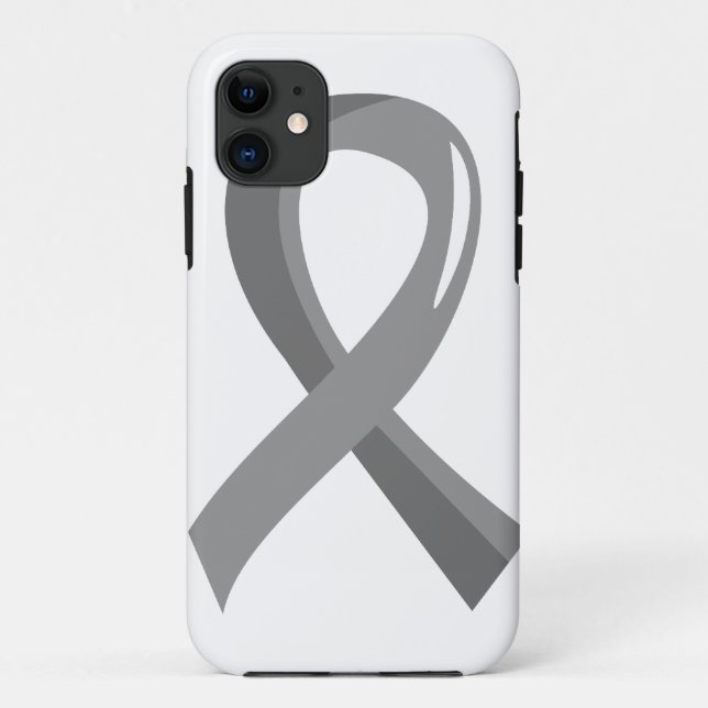 Brain Tumour Grey Ribbon 3 Case-Mate iPhone Case (Back)