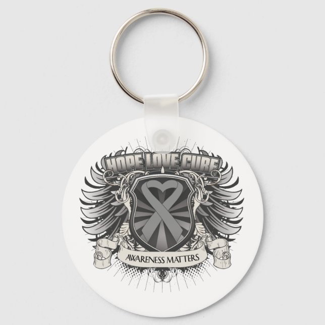 Brain Tumour Hope Love Cure Key Ring (Front)