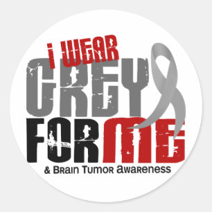 Brain Tumour I Wear Grey For ME 6.2 Classic Round Sticker