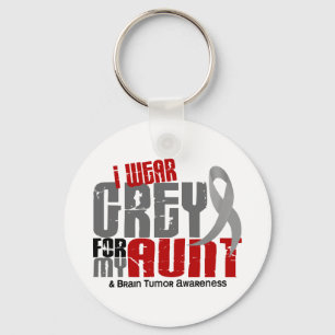 Brain Tumour I Wear Grey For My Aunt 6.2 Key Ring