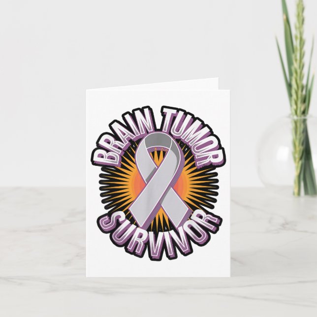 Brain Tumour Survivor Bold Awareness _1  Card (Front)