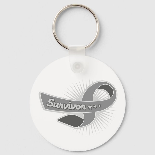 Brain Tumour Survivor Ribbon Key Ring (Front)