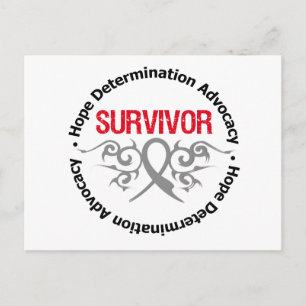 Brain Tumour Survivor Tribal Ribbon Postcard