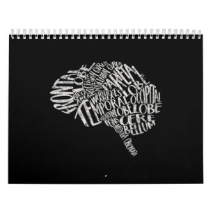 Brain Typography RN Neuroscience Calendar
