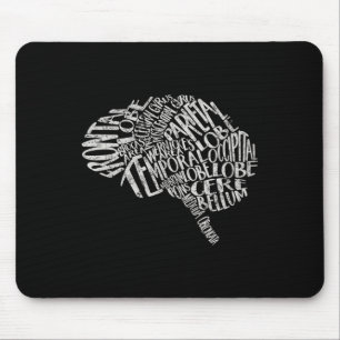 Brain Typography Rn Neuroscience Nurse Neurologist Mouse Pad
