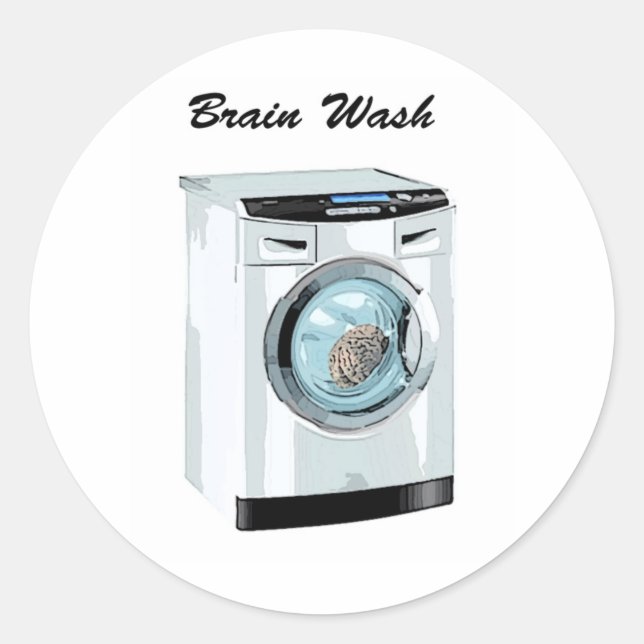 Brain Wash Classic Round Sticker (Front)