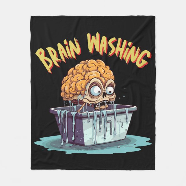 Brain Washing Fleece Blanket (Front)