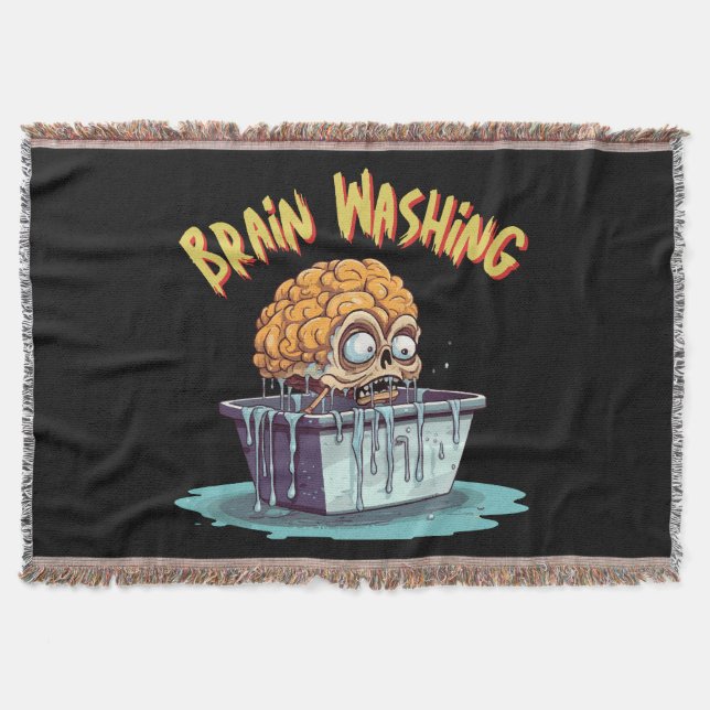 Brain Washing Throw Blanket (Front)