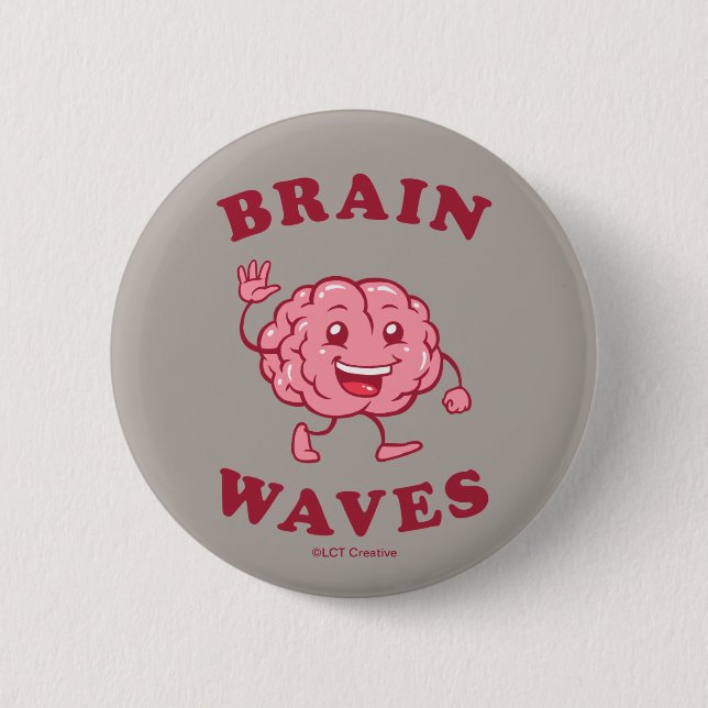 Brain Waves 6 Cm Round Badge (Front)