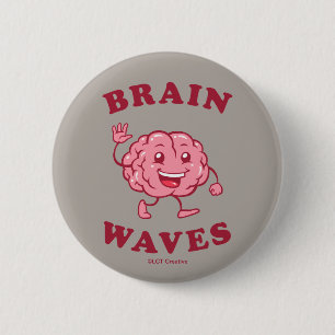 Brain Waves 6 Cm Round Badge