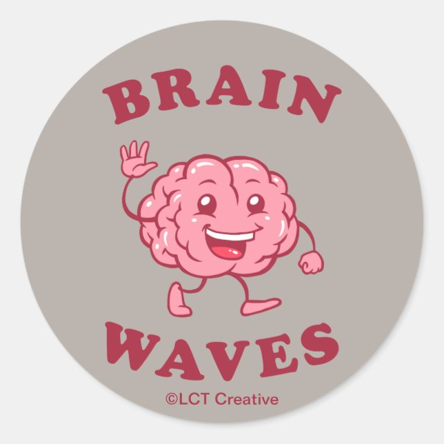Brain Waves Classic Round Sticker (Front)