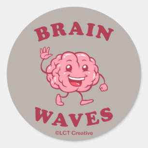 Brain Waves Classic Round Sticker
