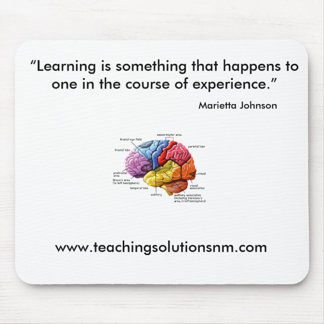 brain, www.teachingsolutionsnm.com, “Learning i... Mouse Pad (Front)