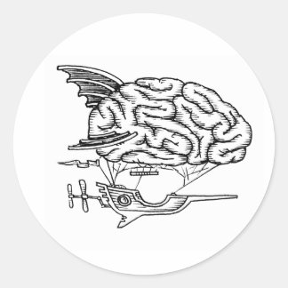 Brain Zeppelin Sticker (White)