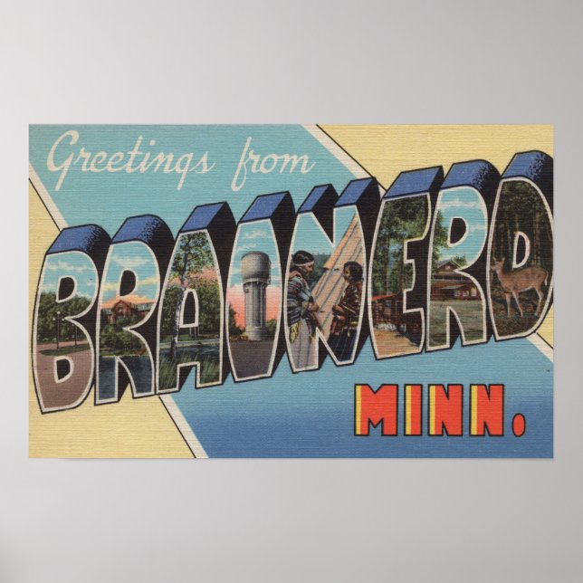 Brainerd, Minnesota - Large Letter Scenes Poster (Front)