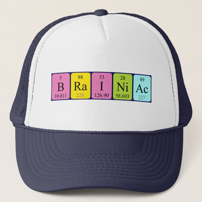 Brainiac periodic table name hat (Front)