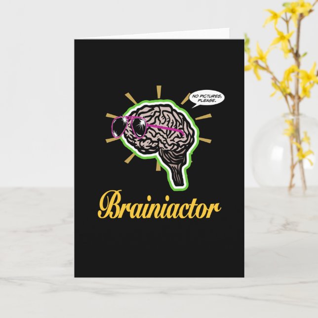 Brainiactor Black BG Vertical Card (Yellow Flower)