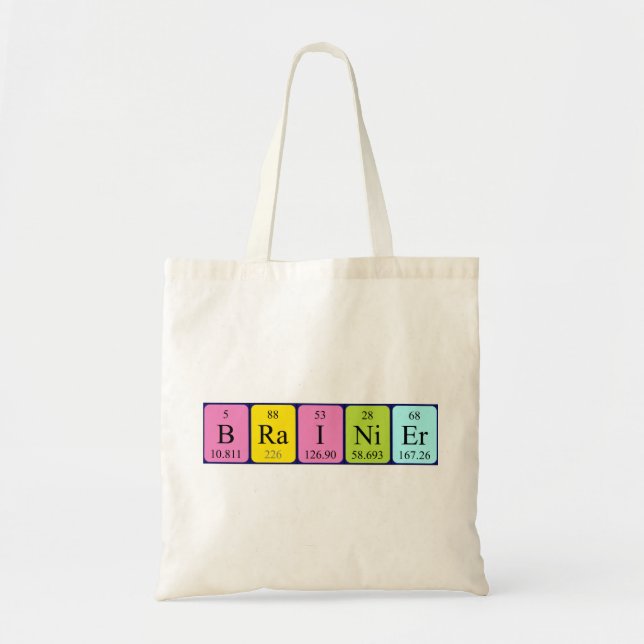 Brainier periodic table name tote bag (Front)