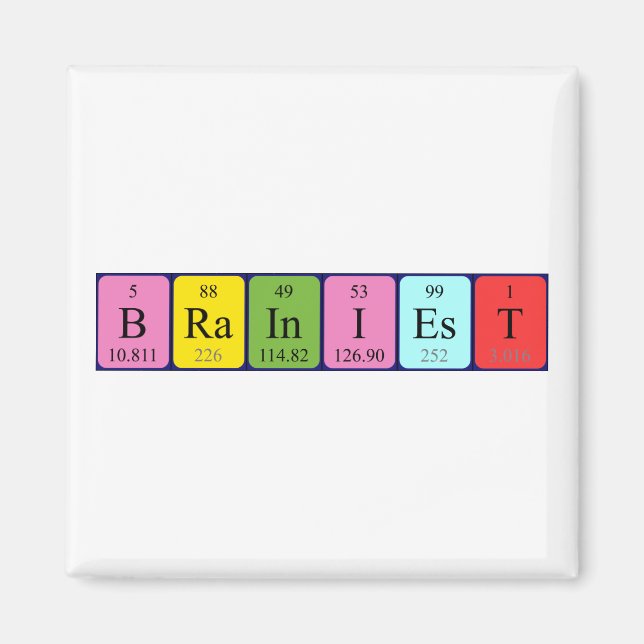 Brainiest periodic table name magnet (Front)