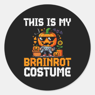 Brainrot Halloween Shirt Kids Boys 10-12 Girls Bra Classic Round Sticker