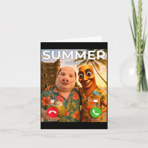 Brainrot john pork funny summer vacation tung card
