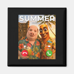 Brainrot john pork funny summer vacation tung magnet