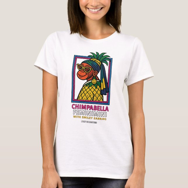 Brainrot POP Chimpabella Feminimini Smiley Earring T-Shirt (Front)