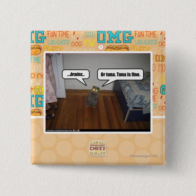 brains 15 cm square badge (Front)