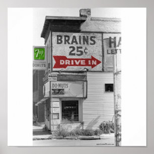 Brains 25 Cents Colour Poster