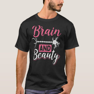 Brains And Beauty Backprint Biology Teacher T-Shirt