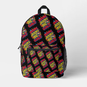 Brains Books and Big Goals - Fun Back-to-School Printed Backpack
