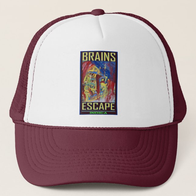 BRAINS ESCAPE INDICA TRUCKER HAT (Front)