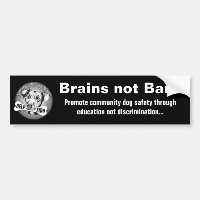 Brains not Bans (black) Bumper Sticker (Front)