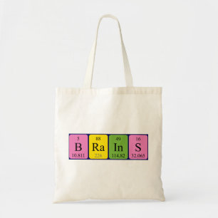 Brains periodic table name tote bag