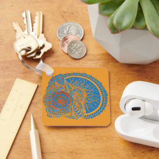 Brains Skull Keychain