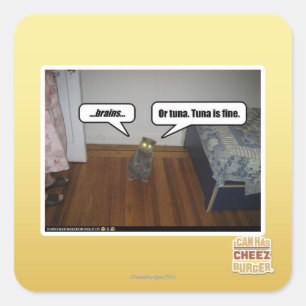 brains square sticker