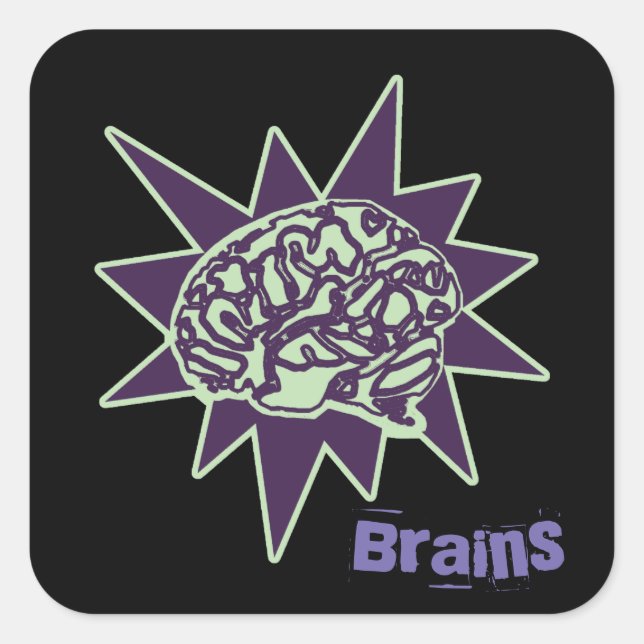 Brains! Square Sticker (Front)