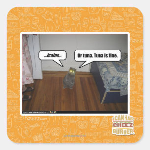 brains square sticker