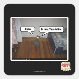 brains square sticker