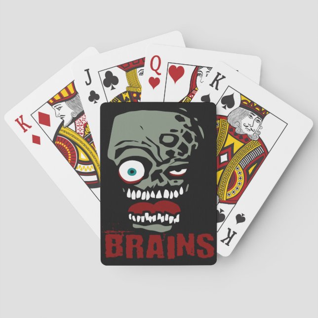 Brains zombie playing cards (Back)
