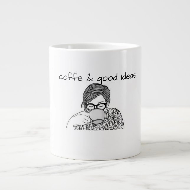 brainstorming cafe large coffee mug (Front)