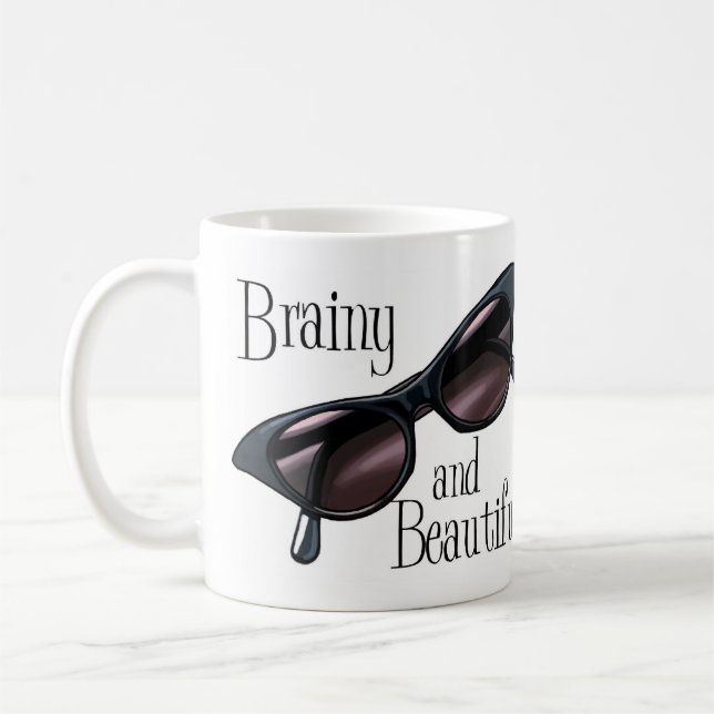 Brainy and beautiful coffee mug (Left)